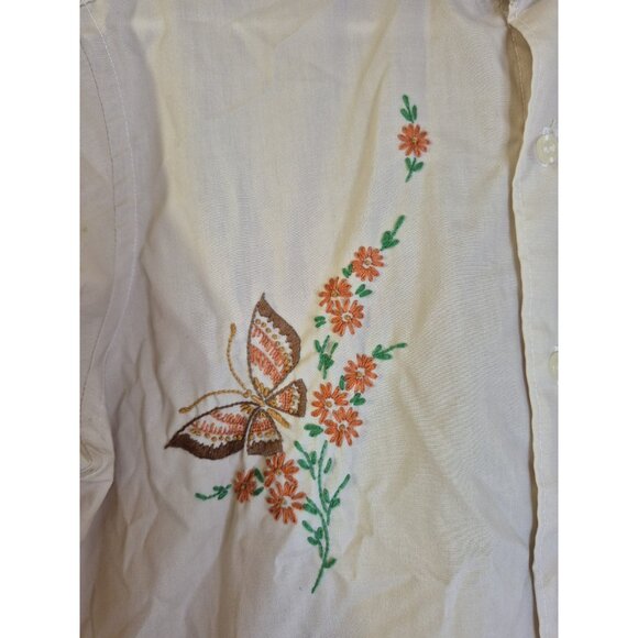 Van Heusen Single Needle Tailoring Long Sleeve Button Up Embroidered Shirt Men's - Picture 12 of 13